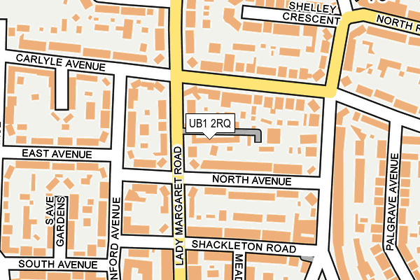 UB1 2RQ map - OS OpenMap – Local (Ordnance Survey) UB1 2RQ map - OS OpenMap – Local (Ordnance Survey)