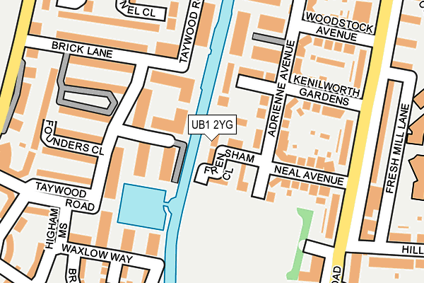 UB1 2YG map - OS OpenMap – Local (Ordnance Survey) UB1 2YG map - OS OpenMap – Local (Ordnance Survey)
