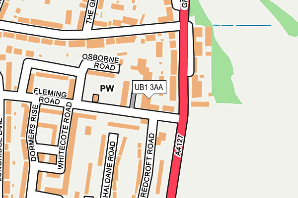 UB1 3AA map - OS OpenMap – Local (Ordnance Survey) UB1 3AA map - OS OpenMap – Local (Ordnance Survey)