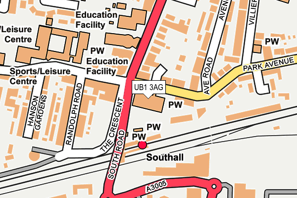 UB1 3AG map - OS OpenMap – Local (Ordnance Survey) UB1 3AG map - OS OpenMap – Local (Ordnance Survey)