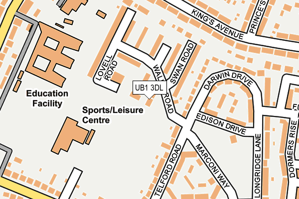 UB1 3DL map - OS OpenMap – Local (Ordnance Survey) UB1 3DL map - OS OpenMap – Local (Ordnance Survey)
