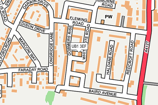 UB1 3EF map - OS OpenMap – Local (Ordnance Survey) UB1 3EF map - OS OpenMap – Local (Ordnance Survey)