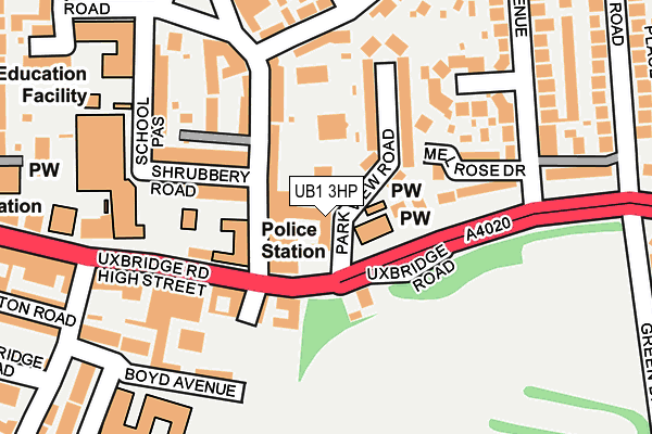 UB1 3HP map - OS OpenMap – Local (Ordnance Survey) UB1 3HP map - OS OpenMap – Local (Ordnance Survey)