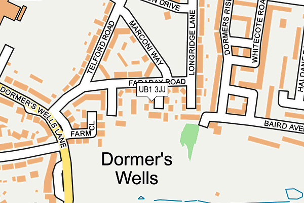 UB1 3JJ map - OS OpenMap – Local (Ordnance Survey)