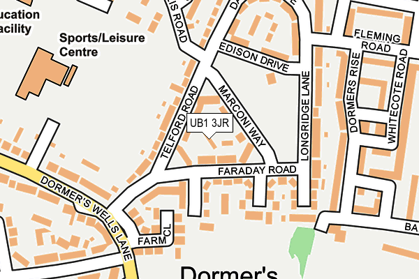 UB1 3JR map - OS OpenMap – Local (Ordnance Survey) UB1 3JR map - OS OpenMap – Local (Ordnance Survey)