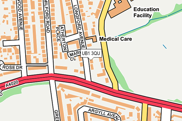 UB1 3QU map - OS OpenMap – Local (Ordnance Survey) UB1 3QU map - OS OpenMap – Local (Ordnance Survey)