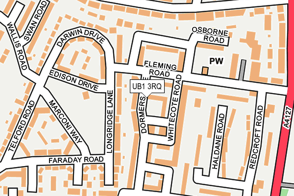 UB1 3RQ map - OS OpenMap – Local (Ordnance Survey) UB1 3RQ map - OS OpenMap – Local (Ordnance Survey)