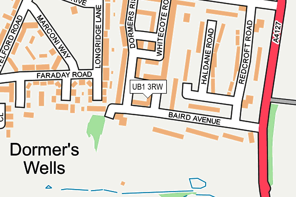 UB1 3RW map - OS OpenMap – Local (Ordnance Survey) UB1 3RW map - OS OpenMap – Local (Ordnance Survey)
