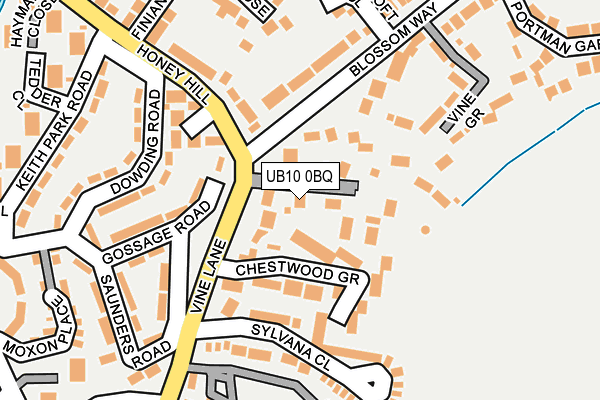 UB10 0BQ map - OS OpenMap – Local (Ordnance Survey) UB10 0BQ map - OS OpenMap – Local (Ordnance Survey)