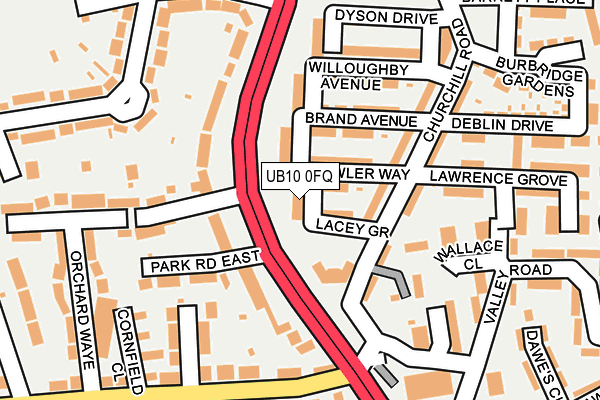 UB10 0FQ map - OS OpenMap – Local (Ordnance Survey)
