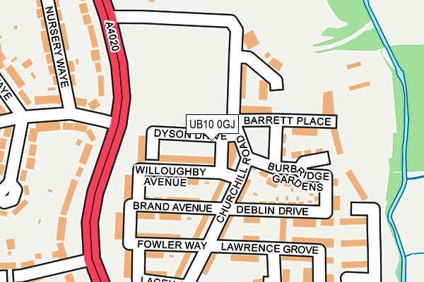 UB10 0GJ map - OS OpenMap – Local (Ordnance Survey) UB10 0GJ map - OS OpenMap – Local (Ordnance Survey)