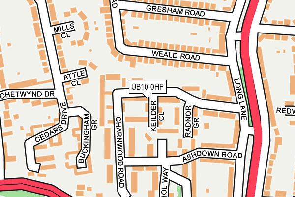 UB10 0HF map - OS OpenMap – Local (Ordnance Survey) UB10 0HF map - OS OpenMap – Local (Ordnance Survey)