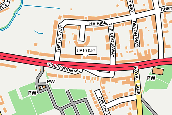 UB10 0JG map - OS OpenMap – Local (Ordnance Survey) UB10 0JG map - OS OpenMap – Local (Ordnance Survey)