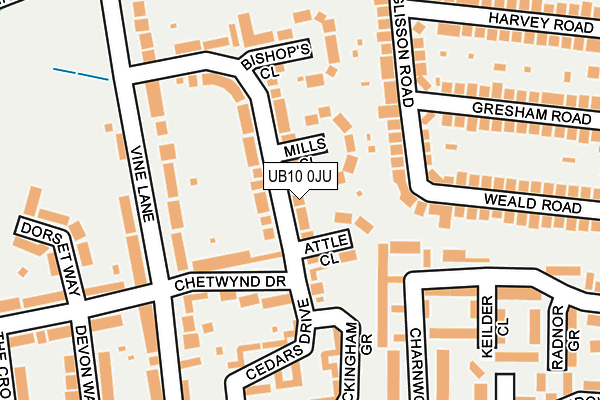 UB10 0JU map - OS OpenMap – Local (Ordnance Survey) UB10 0JU map - OS OpenMap – Local (Ordnance Survey)
