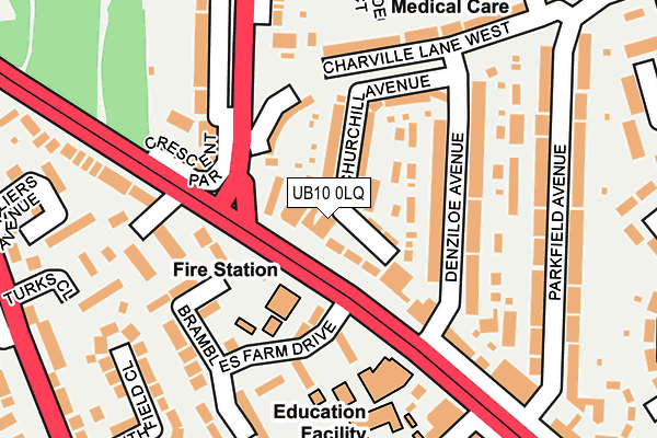 UB10 0LQ map - OS OpenMap – Local (Ordnance Survey) UB10 0LQ map - OS OpenMap – Local (Ordnance Survey)