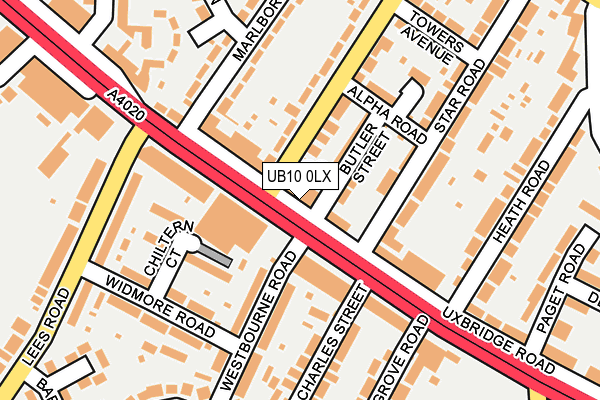UB10 0LX map - OS OpenMap – Local (Ordnance Survey) UB10 0LX map - OS OpenMap – Local (Ordnance Survey)