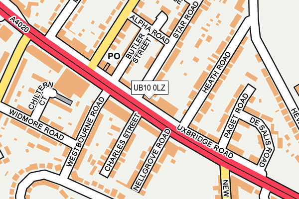 UB10 0LZ map - OS OpenMap – Local (Ordnance Survey) UB10 0LZ map - OS OpenMap – Local (Ordnance Survey)
