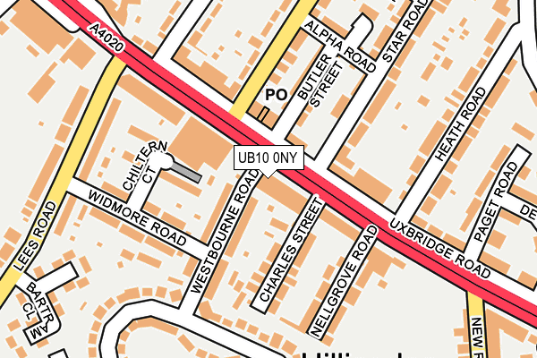 UB10 0NY map - OS OpenMap – Local (Ordnance Survey) UB10 0NY map - OS OpenMap – Local (Ordnance Survey)