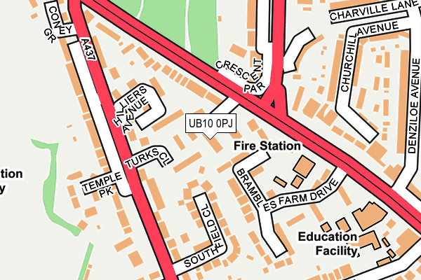 UB10 0PJ map - OS OpenMap – Local (Ordnance Survey) UB10 0PJ map - OS OpenMap – Local (Ordnance Survey)