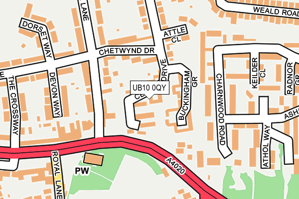 UB10 0QY map - OS OpenMap – Local (Ordnance Survey) UB10 0QY map - OS OpenMap – Local (Ordnance Survey)