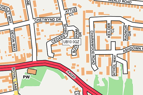 UB10 0QZ map - OS OpenMap – Local (Ordnance Survey) UB10 0QZ map - OS OpenMap – Local (Ordnance Survey)