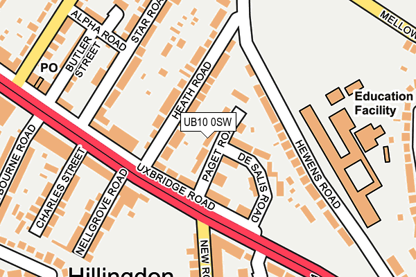 UB10 0SW map - OS OpenMap – Local (Ordnance Survey) UB10 0SW map - OS OpenMap – Local (Ordnance Survey)