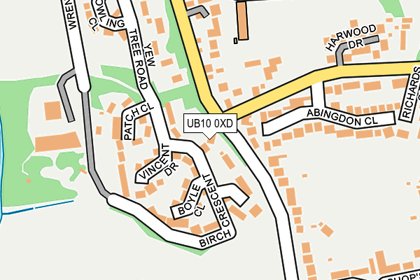 UB10 0XD map - OS OpenMap – Local (Ordnance Survey) UB10 0XD map - OS OpenMap – Local (Ordnance Survey)