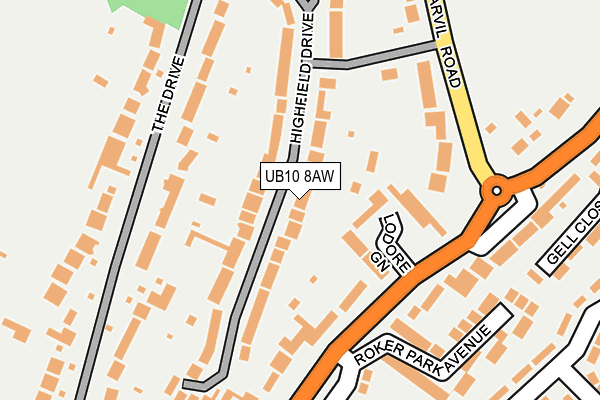 UB10 8AW map - OS OpenMap – Local (Ordnance Survey) UB10 8AW map - OS OpenMap – Local (Ordnance Survey)
