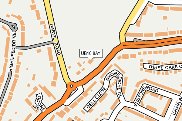 UB10 8AY map - OS OpenMap – Local (Ordnance Survey) UB10 8AY map - OS OpenMap – Local (Ordnance Survey)