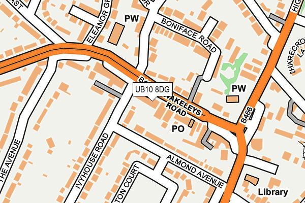 UB10 8DG map - OS OpenMap – Local (Ordnance Survey) UB10 8DG map - OS OpenMap – Local (Ordnance Survey)