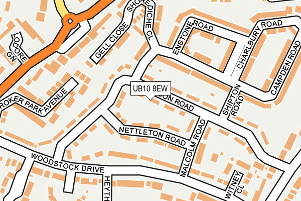 UB10 8EW map - OS OpenMap – Local (Ordnance Survey) UB10 8EW map - OS OpenMap – Local (Ordnance Survey)