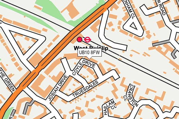 UB10 8FW map - OS OpenMap – Local (Ordnance Survey)