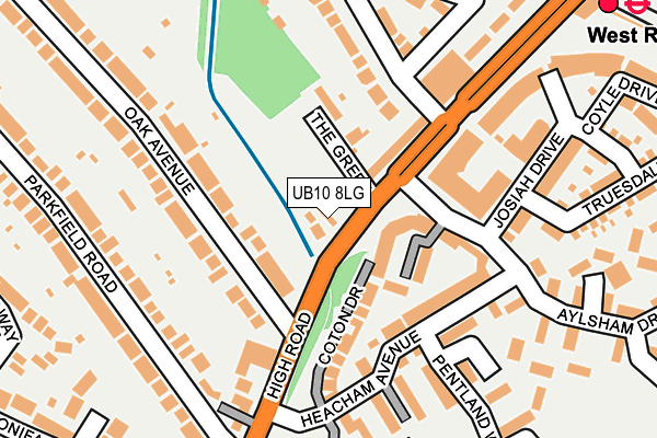 UB10 8LG map - OS OpenMap – Local (Ordnance Survey) UB10 8LG map - OS OpenMap – Local (Ordnance Survey)