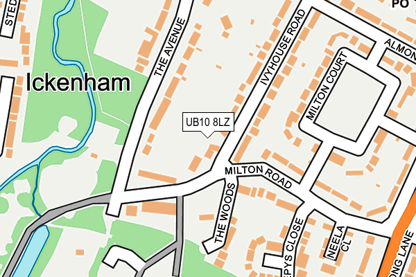UB10 8LZ map - OS OpenMap – Local (Ordnance Survey) UB10 8LZ map - OS OpenMap – Local (Ordnance Survey)