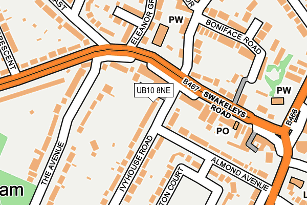 UB10 8NE map - OS OpenMap – Local (Ordnance Survey) UB10 8NE map - OS OpenMap – Local (Ordnance Survey)