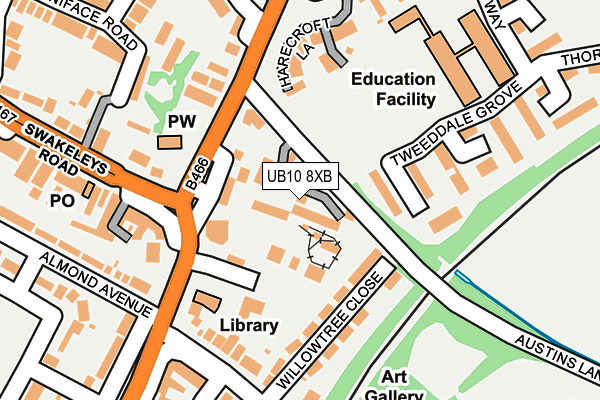 UB10 8XB map - OS OpenMap – Local (Ordnance Survey) UB10 8XB map - OS OpenMap – Local (Ordnance Survey)
