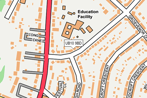 UB10 9BD map - OS OpenMap – Local (Ordnance Survey) UB10 9BD map - OS OpenMap – Local (Ordnance Survey)