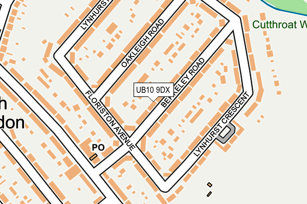 UB10 9DX map - OS OpenMap – Local (Ordnance Survey) UB10 9DX map - OS OpenMap – Local (Ordnance Survey)