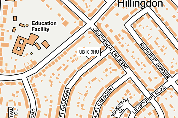 UB10 9HU map - OS OpenMap – Local (Ordnance Survey)