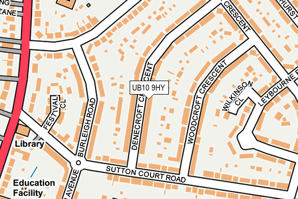 UB10 9HY map - OS OpenMap – Local (Ordnance Survey) UB10 9HY map - OS OpenMap – Local (Ordnance Survey)