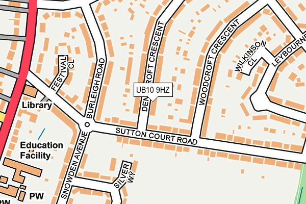 UB10 9HZ map - OS OpenMap – Local (Ordnance Survey) UB10 9HZ map - OS OpenMap – Local (Ordnance Survey)