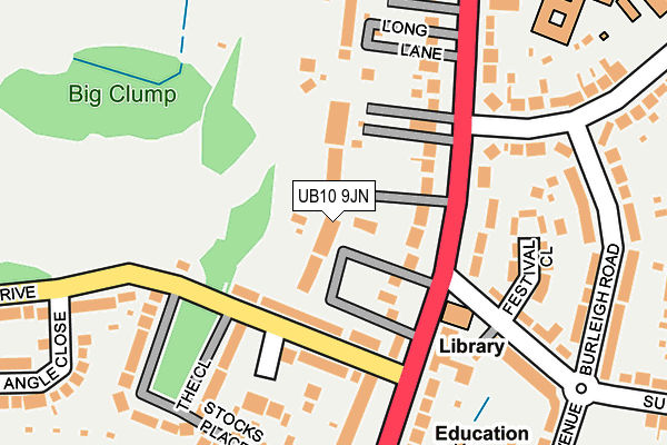 UB10 9JN map - OS OpenMap – Local (Ordnance Survey) UB10 9JN map - OS OpenMap – Local (Ordnance Survey)
