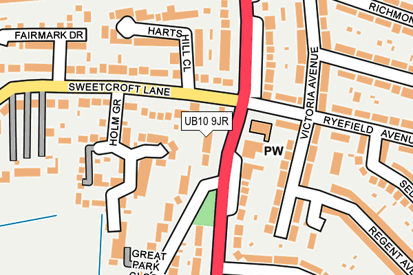 UB10 9JR map - OS OpenMap – Local (Ordnance Survey) UB10 9JR map - OS OpenMap – Local (Ordnance Survey)