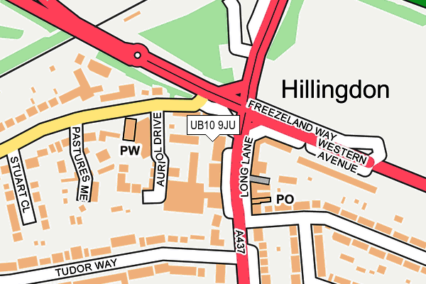 UB10 9JU map - OS OpenMap – Local (Ordnance Survey) UB10 9JU map - OS OpenMap – Local (Ordnance Survey)