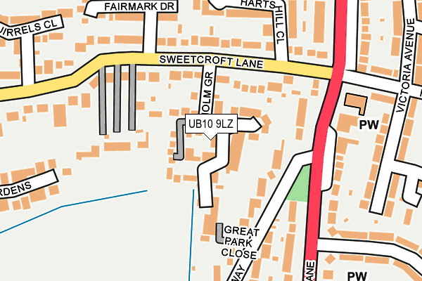 UB10 9LZ map - OS OpenMap – Local (Ordnance Survey) UB10 9LZ map - OS OpenMap – Local (Ordnance Survey)