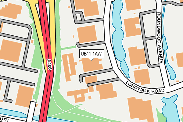 UB11 1AW map - OS OpenMap – Local (Ordnance Survey) UB11 1AW map - OS OpenMap – Local (Ordnance Survey)