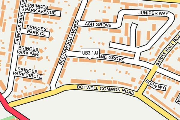 UB3 1JJ map - OS OpenMap – Local (Ordnance Survey) UB3 1JJ map - OS OpenMap – Local (Ordnance Survey)