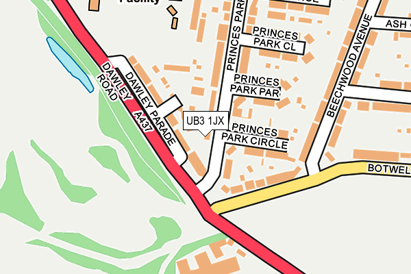 UB3 1JX map - OS OpenMap – Local (Ordnance Survey) UB3 1JX map - OS OpenMap – Local (Ordnance Survey)