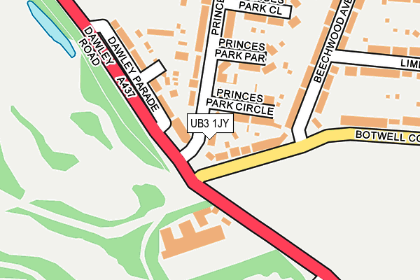 UB3 1JY map - OS OpenMap – Local (Ordnance Survey) UB3 1JY map - OS OpenMap – Local (Ordnance Survey)