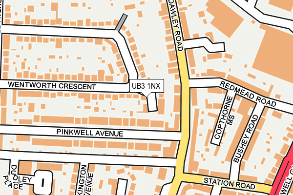 UB3 1NX map - OS OpenMap – Local (Ordnance Survey) UB3 1NX map - OS OpenMap – Local (Ordnance Survey)